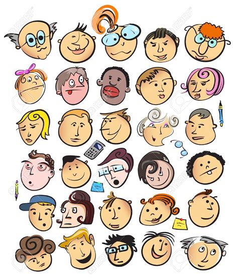 La Gente Faccia Vettore Icona Cartone Animato Clipart Royalty Free