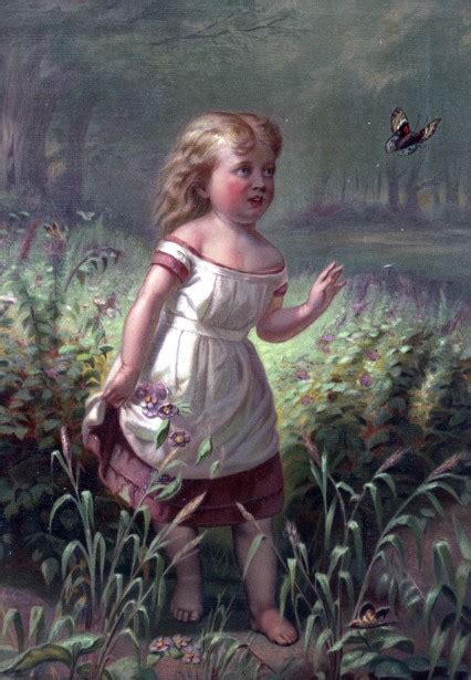 Child Chasing Butterfly Painting Free Stock Photo Public