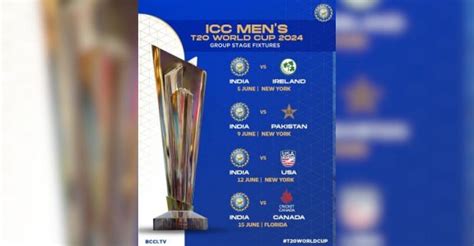 Men S T20 World Cup 2024 Schedule Out India To Face Pakistan On June 9 Cricket Manorama English