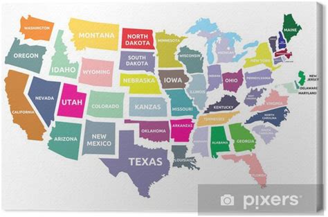 Maybe you would like to learn more about one of these? Leinwandbild USA-Karte mit Bundesstaaten • Pixers® - Wir ...