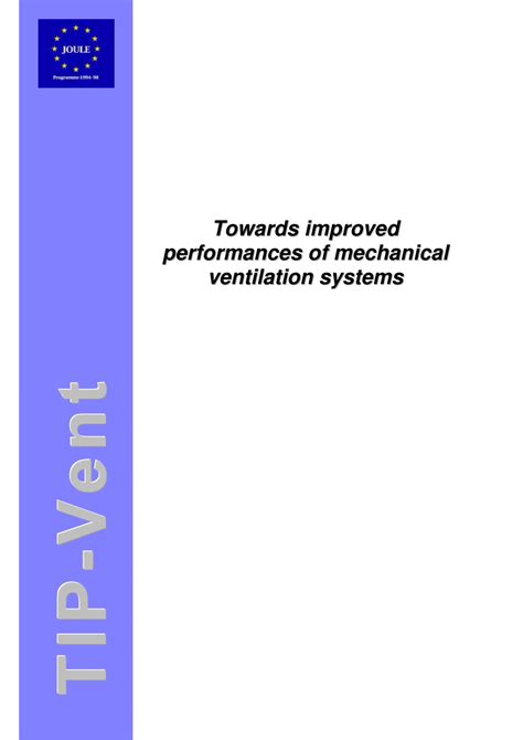 Pdf Towards Improved Performances Of Mechanical Ventilation Systems