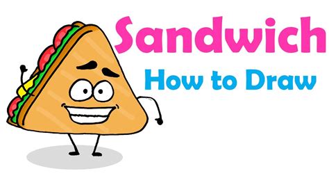 In 365 sketches i'll teach you step by step drawing lessons for kids and anyone that would like learn it. How to draw Sandwich | Drawing simple and funny - YouTube