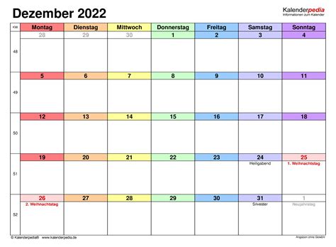 Wir bieten ihnen alle genannten formate kostenlos an! Kalender Dezember 2022 als Excel-Vorlagen