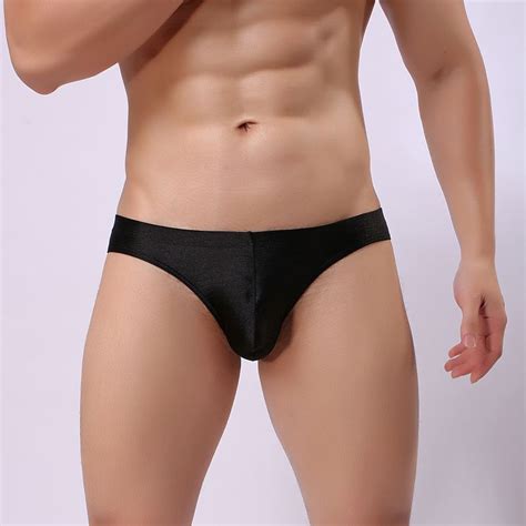 2020 Sexy Men Underwear Ice Silk Low Rise Briefs Men U Convex Pouch Shorts Cueca Quick Dry Nylon