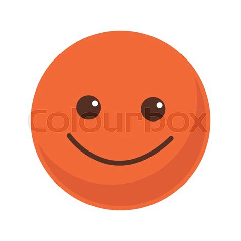 Orange Smile Emoticon Button Icon Stock Vector Colourbox