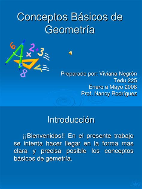 Conceptos Basicos De Geometriappt Geometria Plana Línea Geometría