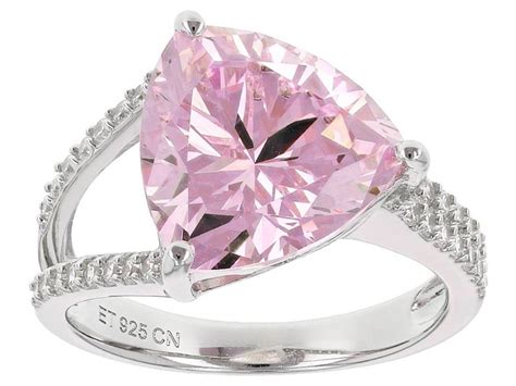 Bella Lucer1075ctw Pink And White Diamond Simulants Rhodium Over