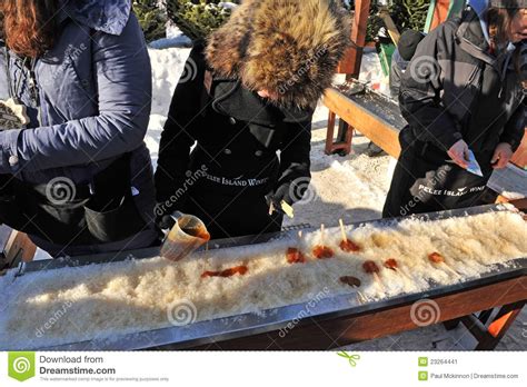 Maple Syrup Snow Candy At Winterlude Editorial Photo