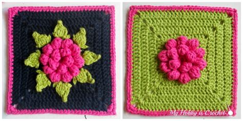 The squares worked up nice and multi color granny squares. My Hobby Is Crochet: Dahlia in a square - Granny Square ...