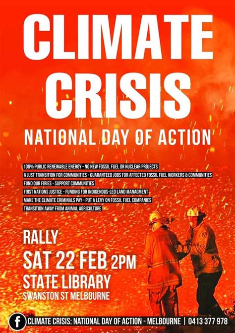 Customize environmentalist posters that inform and encourage climate change awareness. National Day of climate action rally - SAT 22/2 2PM ...