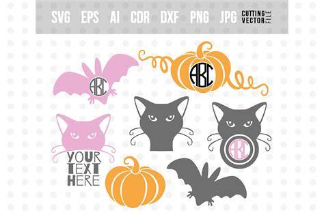Download Halloween monogram SVG Bundle - svg, eps, ai, dxf, png ...