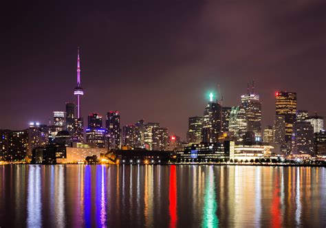 Panoramic photography of city skyline at night HD wallpaper | Wallpaper ...