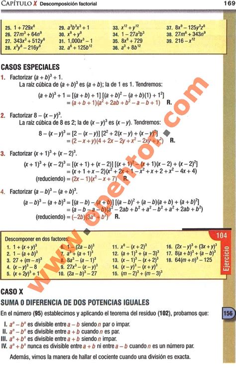 Text of algebra de baldor (libro). CASOS DE FACTORIZACION ALGEBRA DE BALDOR PDF