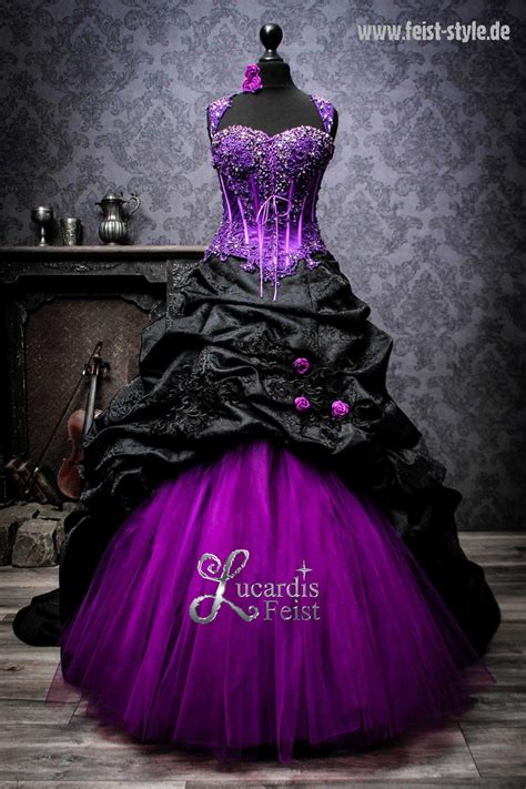 Pin By Lisa On Wedding Dresses Purple Wedding Dress Gothic Wedding Dress Goth Wedding Dresses