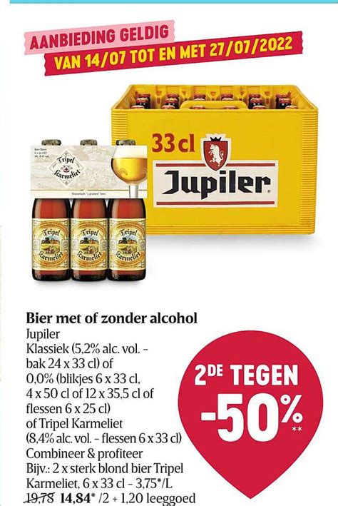 Jupiler Bier Met Of Zonder Alcohol Aanbieding Bij Delhaize