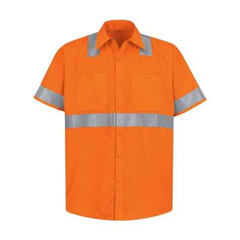 Red Kap High Visibility Safety Short Sleeve Work Shirt Tall Sizes Xlt
