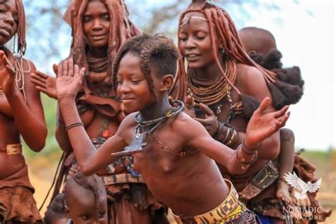 A Young Himba Girl Dancing Ondjongo Namibia Himba