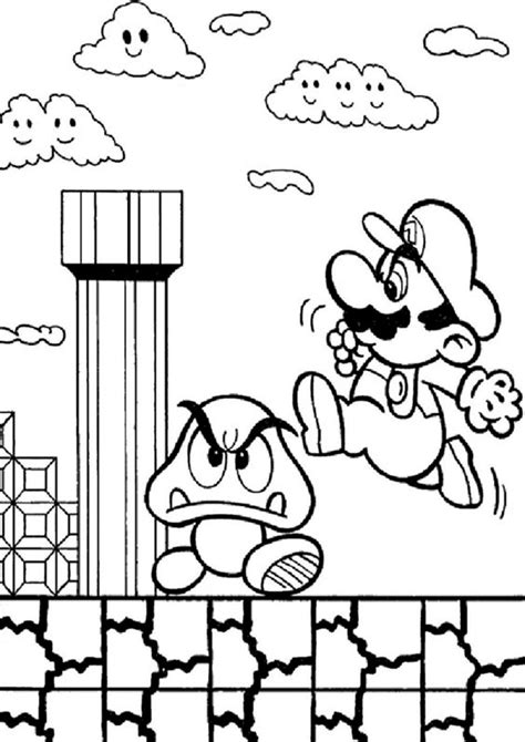 Free Easy To Print Mario Coloring Page Super mario coloring pages