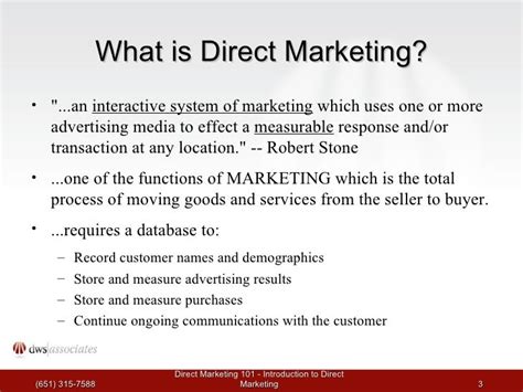 Direct Marketing 101 Workshop 1