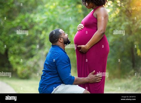 Portrait Of A Happy Pregnant African American Couple Stock Photo Alamy