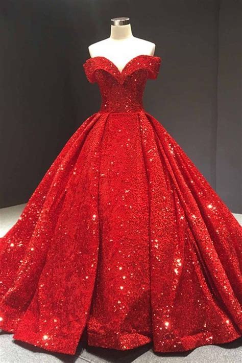 Elegant Long Quinceanera Dresses Sweet 16 Prom Moonlight Red Ball Gowns Princess Ball Gowns