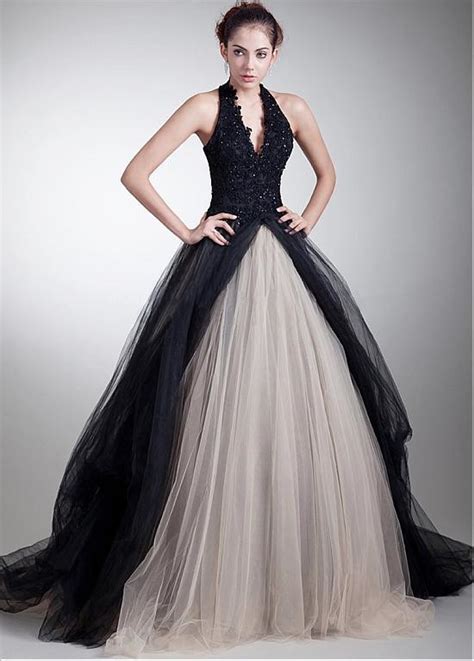 New Lace Ball Gown Prom Dress Latest Design White Tulle With Black
