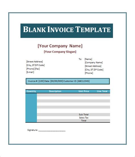 5 Free Printable Invoices Templates Blank Sampletemplatess 52 Sample