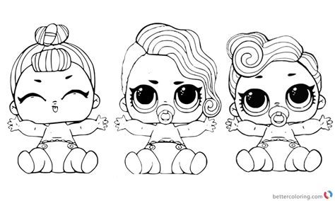 Lol surprise eye spy sister lil big city b.b. LOL Coloring Pages Lil Pearl Lil Hops and Lil Queen - Free ...
