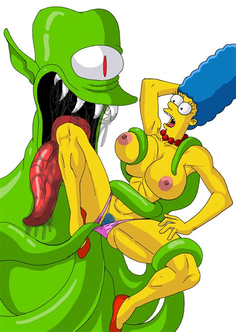 Rule 34 Breasts Color Cssp Female Human Interspecies Marge Simpson Milf Monster Nipples Saliva