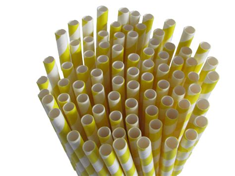Yellow Paper Straws Pack Of 250 Biodegradable Single Use Straws
