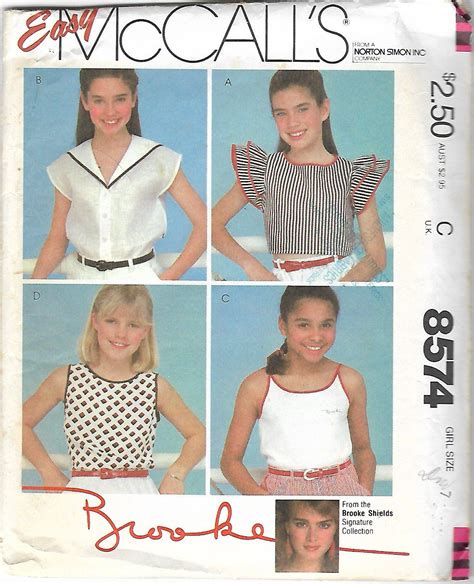 Vintage 1983 Mccalls 8574 Brooke Shields Girls Top And Etsy Sewing