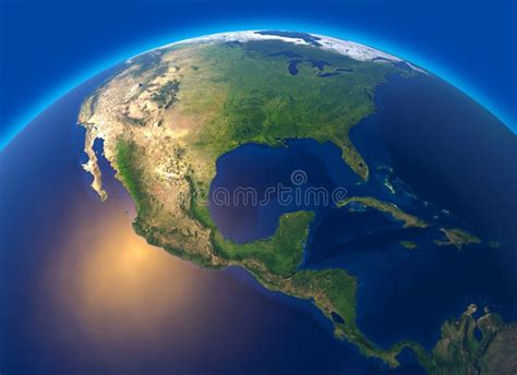 Mapa Físico Del Mundo Vista Por Satélite De America Central Globo