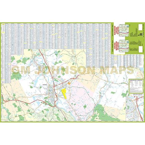 Manchester Concord New Hampshire Street Map Gm Johnson Maps