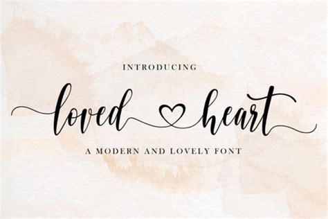 Loved Heart Font Script Font Font With Tails Font With Etsy