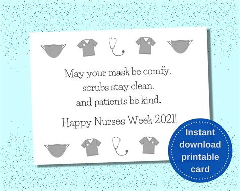 Printable Nurses Week cards pdf / Happy Nurses Week gifts 2021 | Etsy