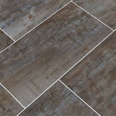 Combine 12 x 24 rectangular tiles with smaller 6 x 6 square tiles for this look. Oxide Iron 24X48 Matte Porcelain Tile - Floor Tiles USA