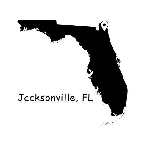 Jacksonville City On Florida State Map Jacksonville Fl Usa Etsy