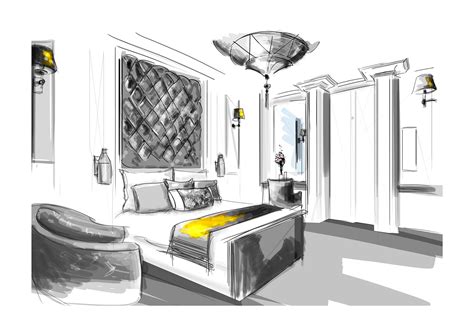 Design Inspiration Luxury Bedroom Design Sketch To Illustrate Final