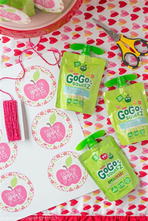 "You're The Apple Of My Eye" GoGo squeeZ Valentines ... Valentine — one of them, anyway.