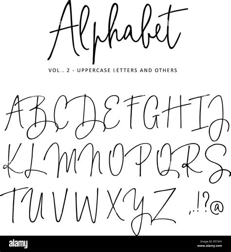 Hand Drawn Vector Alphabet Modern Monoline Signature Script Font