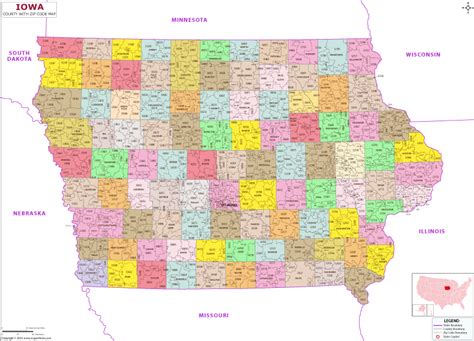 Iowa County Zip Codes Map