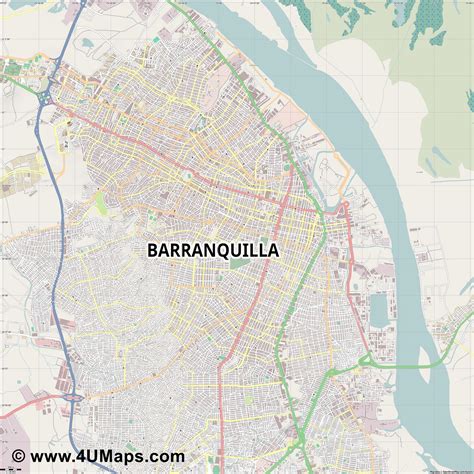 Pdf Svg Scalable City Map Vector Barranquilla