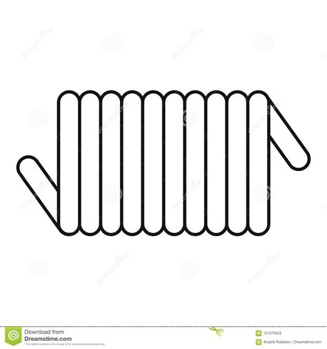 Cord Spring Coil Icon Outline Style Stock Vector Illustration Of