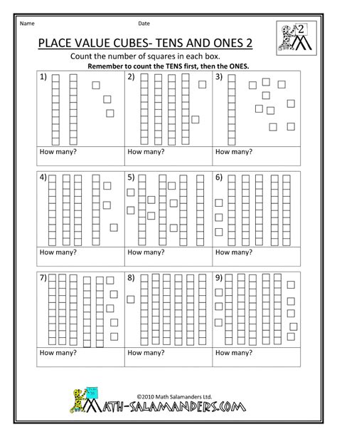 First Grade Math Worksheets Place Value Tens Ones 2 Place Value