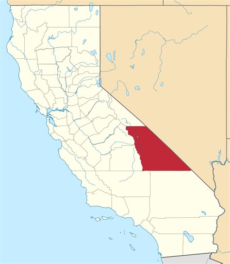Map Of California Highlighting Inyo County List Of Counties In