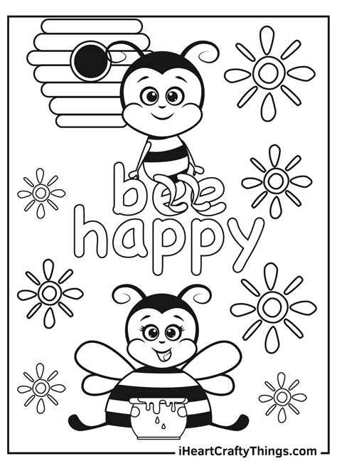 Printable Bee Coloring Pages For Adults Free Printable Templates