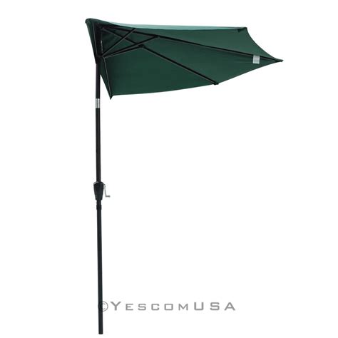 9' x 5 ribs umbrella shape: 9ft Half Umbrella Outdoor Patio Bistro Wall Balcony Door ...