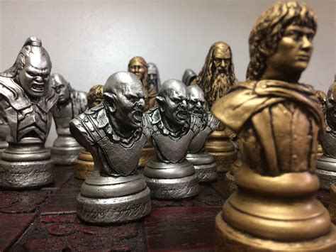 Lord Of The Rings Chess Set Lotr Chess Set Handmade Chess Etsy Uk