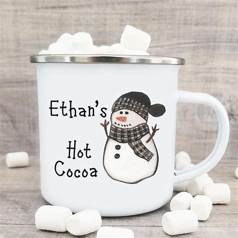Snowman Personalized Mug Kids Hot Cocoa Cup Childrens Hot Etsy