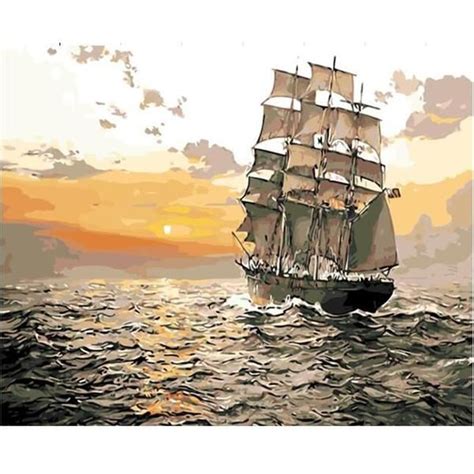 Sailing Ship Diy Painting By Numbers Kit In 2020 Paint By Number